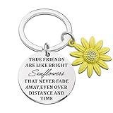 Inspirational Sunflower Keychain Friendship Jewelry Best Friend Rings Friendship Gifts Christmas Gifts Thanksgiving Birthday Gifts Friends Moving Away Gift