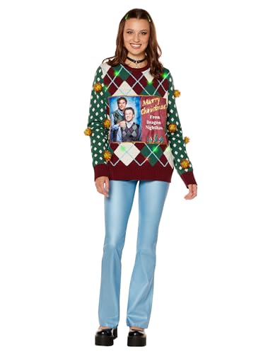 Spencer's Step Brothers Merry Christmas Dragon and Nighthawk Light-Up Sweater2