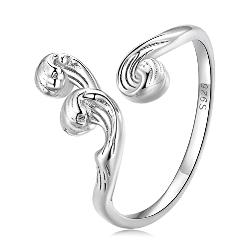 Bague vague argent 925 plaqué or blanc éclat haut de gamme et finesse joaillière