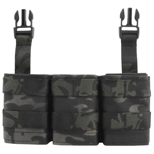 Tactical Triple Magazine Hunting Vest Fast 5.56 Triple Mag Pouch Front Panel for Airsoft M4 Holder Pouches(21-BCP)