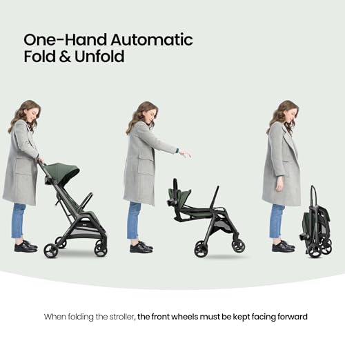 MAMA & BABY Packa Travel Stroller with One-Hand Automatic Folding, Ultra-Compact & Lie-Flat Mode, Lightweight baby Stroller with Large UPF 50+ Canopy, Backrest Mesh Ventilation Panel - Image 3