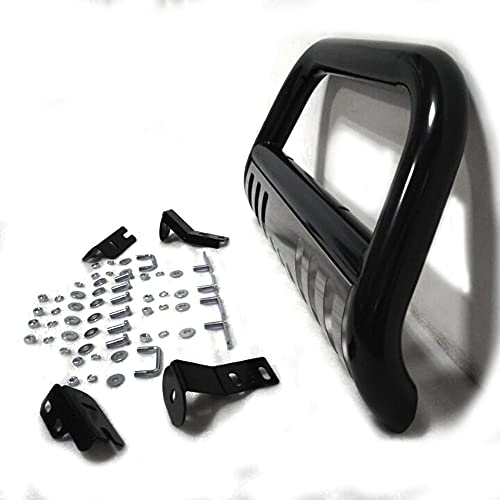 Motoos Bull Bar 3" Brush Push Front Bumper Grill Grille Guard Stainless Steel Black With Skid Plate Compatible With 2003-2020 Ford F-150 Expedition 2003-2014 2018-2020 Lincoln Navigator #TOP2