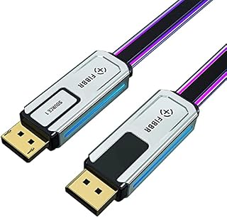 FIBBR DP 1.4 Cable, 32.4Gbps Ultra High Speed DP to DP Male to Male Displayport Cable Supports 8K@60Hz, 4K@144H, 2K@165Hz Compatible for Laptop PC TV (1.5m/4.92ft)