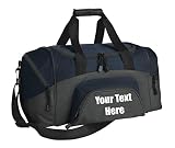 Personalized Monogrammed Small Gym Duffel Bag with Custom Text | Sports Bag with Customizable Embroi