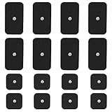 Stonenect Elektrodenpads Gepolsterte Selbstklebende Patches Ersatz-Klebepads Kompatibel mit Compex TENS/EMS Muskelstimulation Schmerztherapiegeräte 3.5mm Knopf (8Pcs 5x5cm+8Pcs 5x9cm)