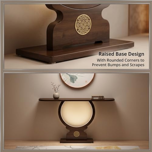 Mesa de entrada de bambú detrás del sofá mueble auxiliar de 80cm con cajones 5
