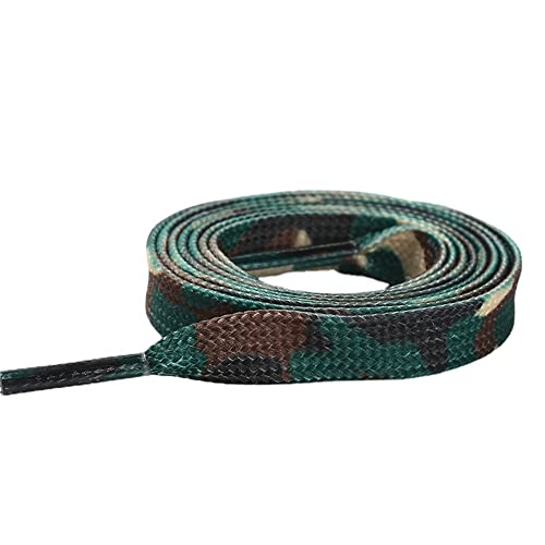Jilibaba Cordones planos de camuflaje para entrenador, cordones de repuesto de 9 mm de ancho, para zapatillas deportivas, zapatos deportivos de 160 cm #2 Cover