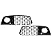 GSRECY 2X Nero Lucido A Nido D'ape Mesh Fendinebbia Paraurti Inferiore Lampada Copertura Griglia Adatto Per 2008-2012 A4 B8 (Nero Trim)