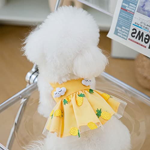 Dog Dresses Yellow Pineapple Small Puppy Dress Spring Summer Girls Lightweight Pet Dresses #TOP5