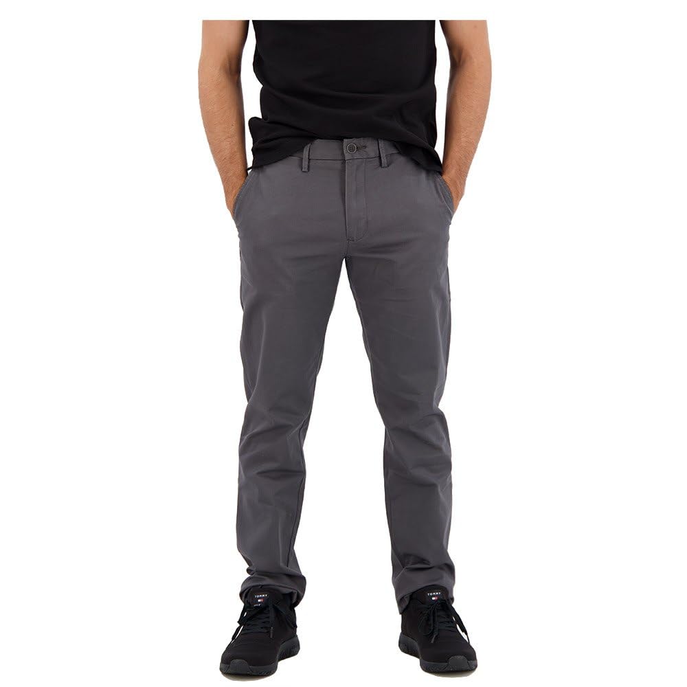 Tommy Hilfiger Men’s Core Denton 1985 Pima Cotton Chinos, Grey (Dark Ash), 34W/32L