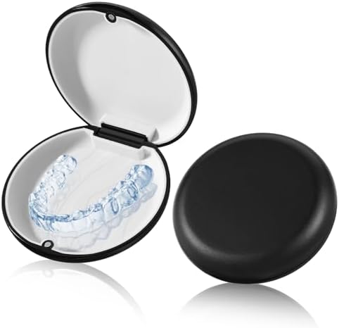 Retainer Case With Vent Holes: Teeth Aligner Case,Sector Slim Braces Case Orthodontic Dental Mouth Guard Denture Night Container Storage Holder Black - View #5