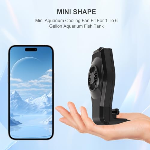 Image of HEEPDD Aquarium Cooling Fan 2 Speed Adjustable Low Noise Mini Fish Tank Chiller for Wall Thickness 0.35 Inch or Less