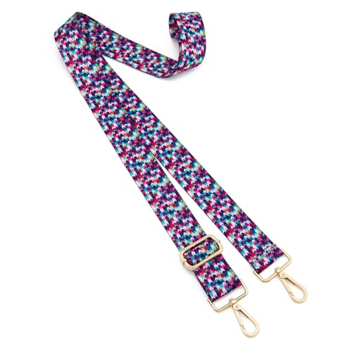 Image of ZOOEASS Wide Shoulder Strap Adjustable Replacement Belt Guitar Style Crossbody Bag Handbag Strap Multicolor Canvas Straps(Wide:1.5in)(Color50)