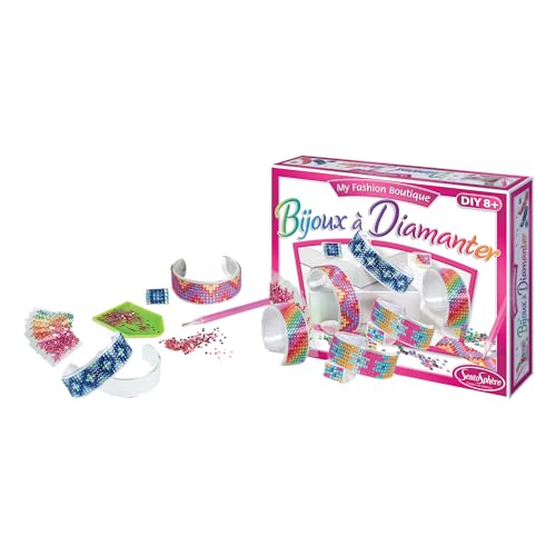 Sentosphère 3932520 Bastel-Set Strassstein-Schmuck Glitzer, Kreativ-Set, DIY Accessoires, TU