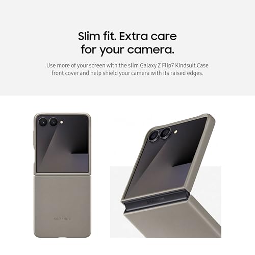 Image of Samsung Galaxy Z Flip7 Kindsuit Phone Case, Textured Feel, Protective Cover, Soft Inner Lining, US Version, Taupe