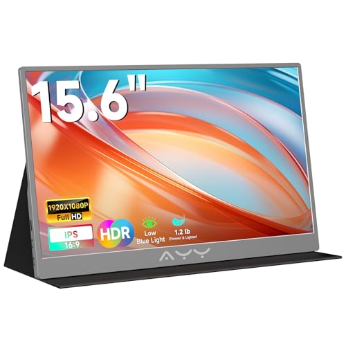 Image of memzuoix 15.6 inch FHD 1080P Portable Monitor｜Second External｜100% sRGB｜USB-C+HDMI for PS5 /Switch｜VESA Mount｜Built-in Speakers | Grey