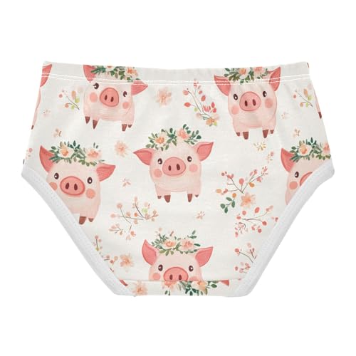 Wusikd Cute Pigs Wreaths Girls' Underwear Cotton Girls Briefs Soft Toddler Underwear 2T2
