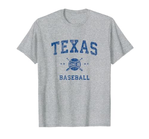 Texas Vintage Baseball Throwback Retro Design T-Shirt