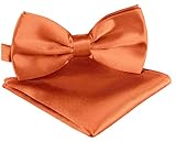 pajarita: 12cm x 6cm BomGuard pajarita hombre + pañuelo de bolsillo , naranja