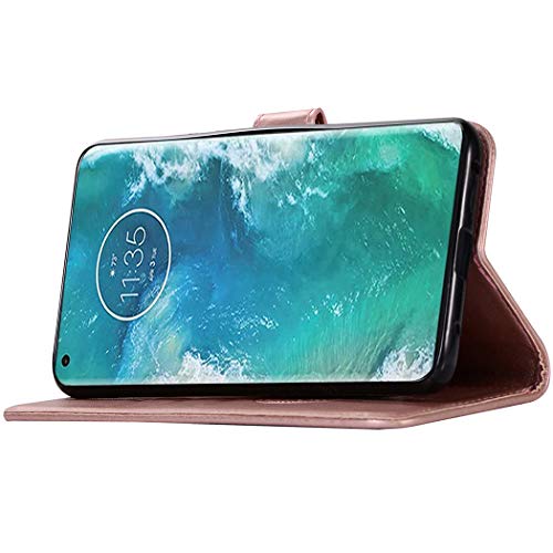 SCIMIN Capa de couro para Motorola Edge Plus, capa carteira para Motorola Edge Plus, capa flip flora