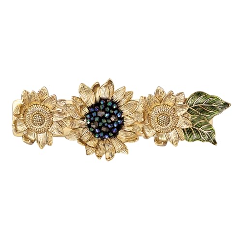Épingles à cheveux tournesol en cristal et perles artisanales de luxe