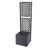 Mendler Poly-Rattan Rankgitter HWC-D76, Pflanzkasten Rankhilfe, 142x43x43cm - anthrazit