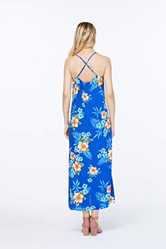 Image of Matchable Family Hawaiian Luau Men Women Girl Boy Clothes in Hibiscus Blue