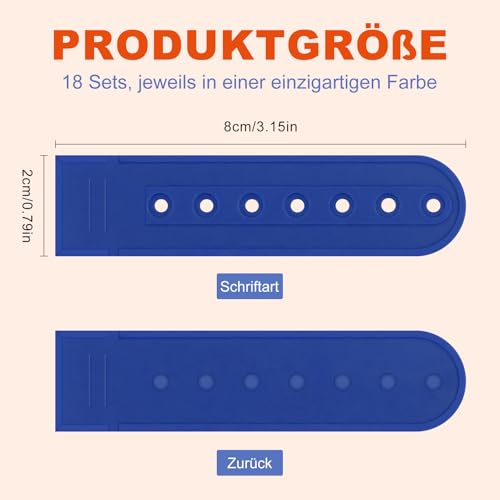 Notoke 18 Paar Snapback-Gurt mit 7 Löchern, Kunststoff-Schnappverschluss, Verstellbarer Hutkappen-Ersatzverschluss, für Baseballmütze, Cowboyhut und Caps, Reparaturzubehör in verschiedenen Farben