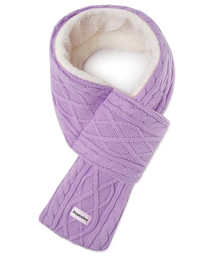 Doyesiee Kids Scarf for Girls Boys Winter Long Fleece Plush Scarves Knitted Cross Tie Neck Warmer for Cold Weather
