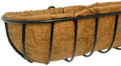 BestNest Gardman Blacksmith Wall Trough with Coco Liner, 36 in L – Steel Wall-Mounted Planter with Black Finish for Flowers & Herbs