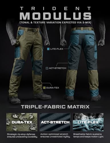 Image of CQR Men's Quick Dry Work Pants, Water Resistant Outdoor Tactical Pants, Lightweight Stretch Cargo Hiking Pants