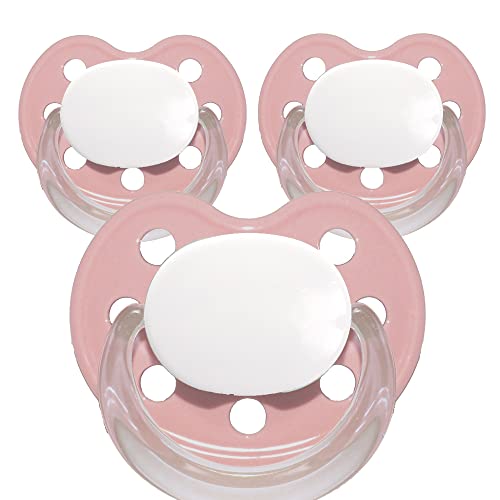 Namensschnuller, BabyNova Schnuller mit Namen, ortho, Silikon, Größe 2 (rosa, 6-14 Monate)