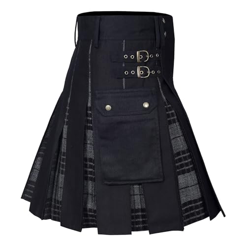 Falda escocesa de tartán gris para festivales y eventos culturales de hombre