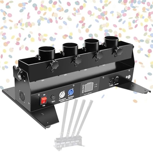 Máquina Cañón Lanzadora De Confeti Eléctrica, Máquina Lanzadora De Confeti De 4 Cabezales, para Bodas, Discotecas, Espectáculos, Clubes, Escenarios, Fiestas