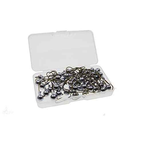 Temorah Unpainted Jig Heads,Ball Heads with Bronze Hook (Unpainted Bronze Hook, 1/32 OZ 100 PCS)
