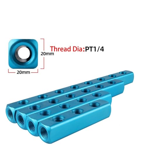 Conector rápido neumático multibloque de 10 vías en aluminio macizo 5