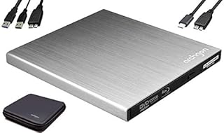 archgon Star UHD External 4K-Ultra HD BD Player, Blu-ray BDXL Burner for PC USB 3.0 USB-C, M-Disc, Protection Box, Aluminum Silver