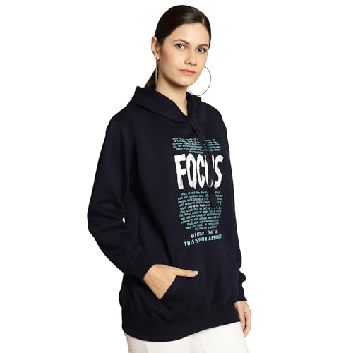 Image of Mack Jonney Printed Hooded Cotton Fleece Sweatshirt for Women-MACK32482
