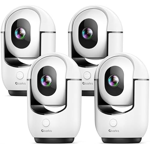 Cloarks 2K Pan/Tilt Security Camera, WiFi Indoor Cameras for Home Security with AI Motion Detection, Pet/Dog/Baby Camera with Phone App, 2-Way Audio, 24/7, Siren, TF/Cloud Storage, 4 Pack