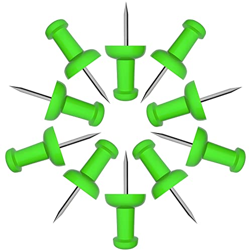 VAPKER 120 chinchetas verdes sólidas para el pulgar de tamaño más grande, cabeza de plástico con punta de acero para tablón de anuncios