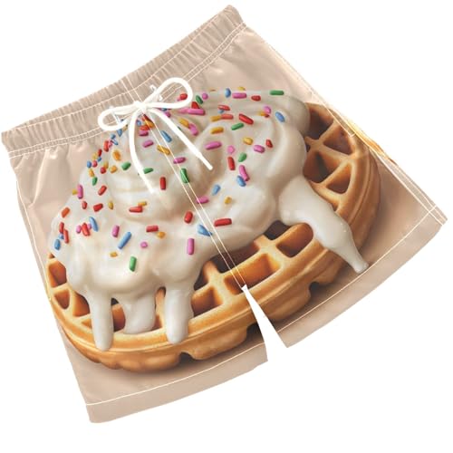 Pigsaly Boys Swim Trunks Cream Sweet Glaze Rainbow Boys Board Shorts Swimsuit Swimwear Summer Bathing Suit 2T