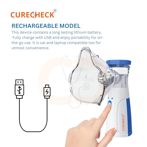 Image of Portable Mesh Nebulizer & Humidifier for Baby & Adults | Handheld Personal Nebulizer to Treat Respiratory Conditions & Maintain Lung Health | Travel Friendly | Lightweight | Rechargeable with USB
