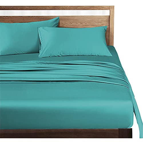 ボックスシーツ クイーン 高级綿100% ホテル品質 シーツ ベッドシーツ サテン織り 300本高密度生地 マットレスカバー ベッドカバー 防ダニ 抗菌 滑らか 柔らかい (グリーン, ボックスシーツ(クイーン-160×200×30cm))