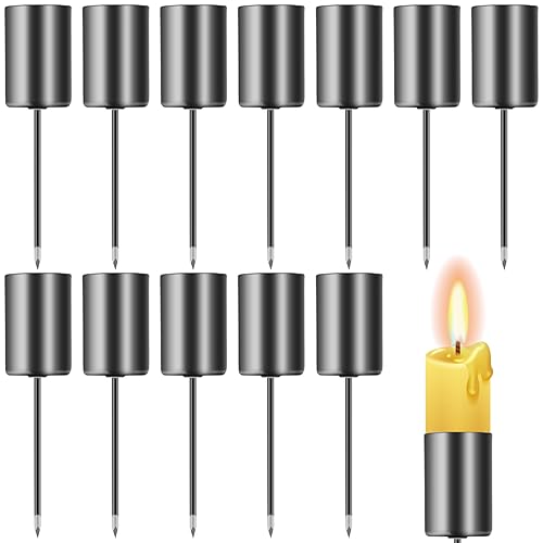 12 piezas portavelas corona de Adviento: candelabro retro con mandril corto negro candelabro corona de Adviento soporte para velas de Navidad decoración hogar mesa