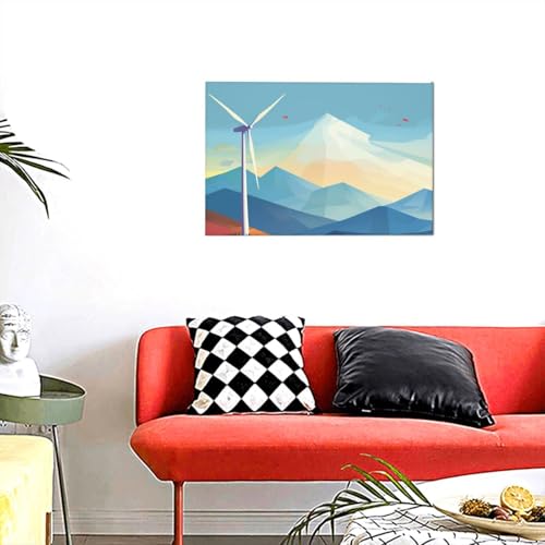 Toile moulin à vent pour salon et chambre déco murale moderne - 5