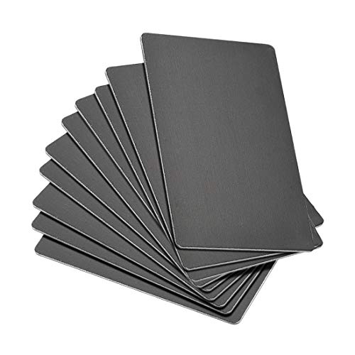 Tarjeta de metal en blanco uxcell de aluminio anodizado negro para grabado láser, 15 uds