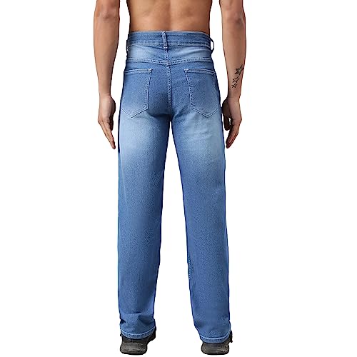 Image of KOTTY Men's Relaxed Fit Straight-Leg Jeans|Comfortable & Durable Denim Jeans
