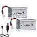 Produktbild Crazepony-UK 2PCS 3.7V 650mAh Lipo Akku with USB Charger for RC UAV Drone Vehicle Syma Heliway Skytech Cheerson MJX and 8520 Motors Battery