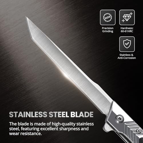 Image of ITOKEY EDC Pocket Knife for Men, Slim Folding Tanto Knife