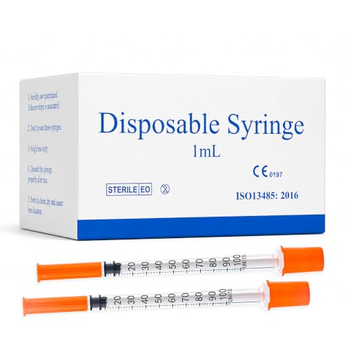 1ml/cc 31G Syringe 5/16" (8mm) Needle, Disposable Individual Pack...
